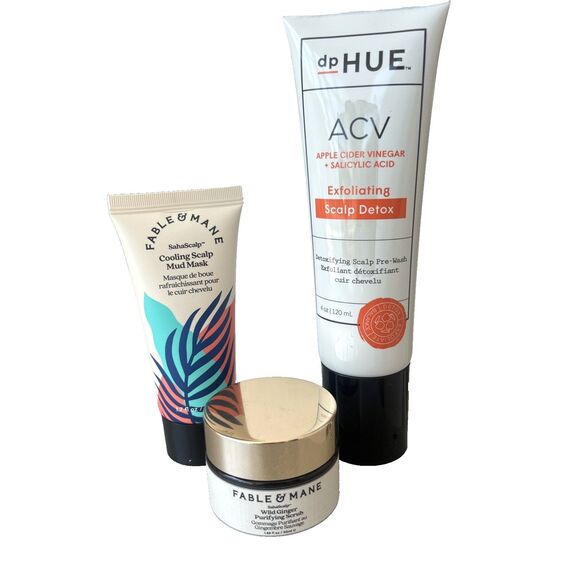 Scalp Care Lot 3 Fable & Mane Scalp Mud Mask & Ginger Scrub dp HUE Scalp Detox - Picture 7 of 7